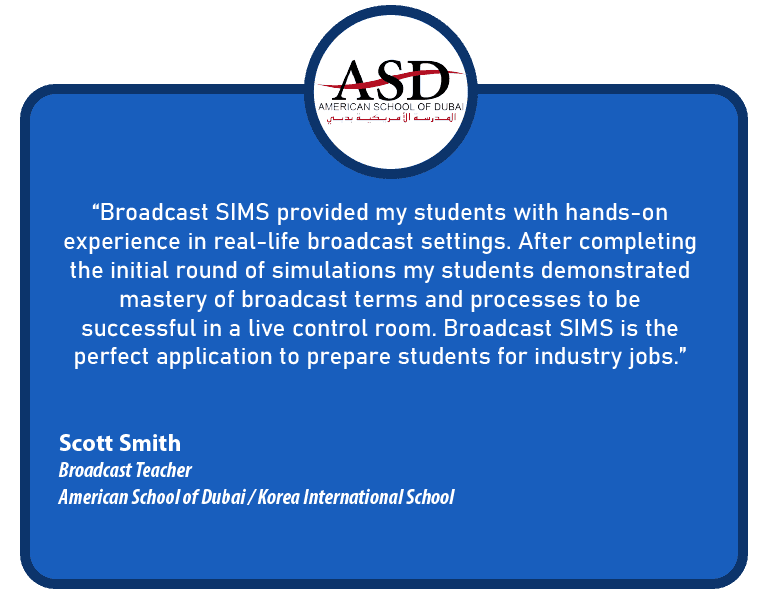 Testimonial from Scott Smith, Broadcast Teacher at International School Educator